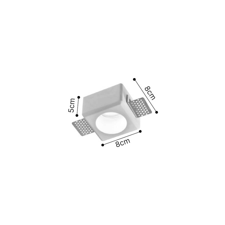Inlight Χωνευτό τετράγωνο σποτ από γύψο 1XGU10 D:8cm (Χ0011-WH)