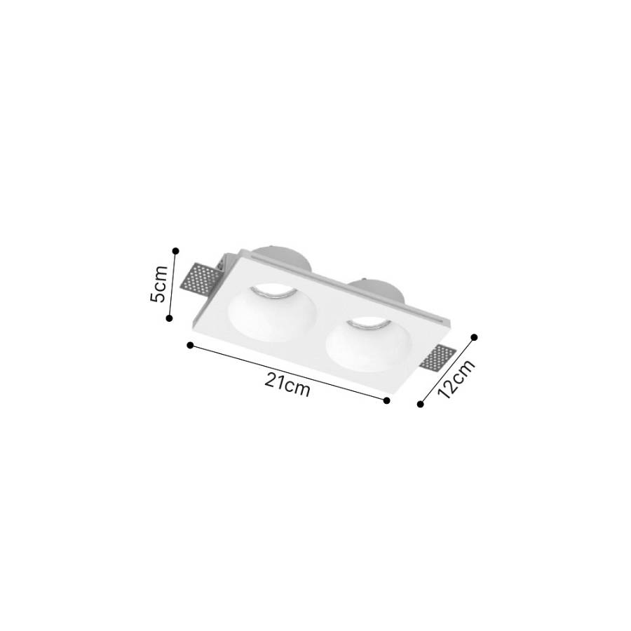Inlight Χωνευτό σποτ από γύψο 2XGU10 D:21cm (Χ0015-WH)