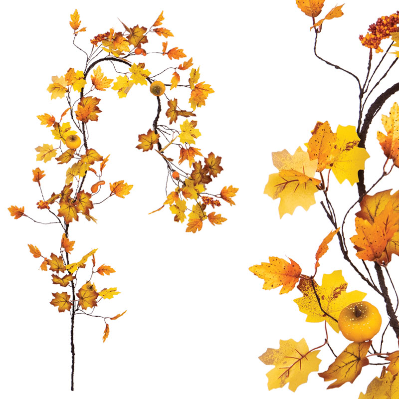 ΓΙΡΛΑΝΤΑ ΚΑΦΕ/ΚΙΤΡΙΝΗ ΜΕ ΦΥΛΛΑ X48 Υ2.4cm - 140/ΚΙΒ