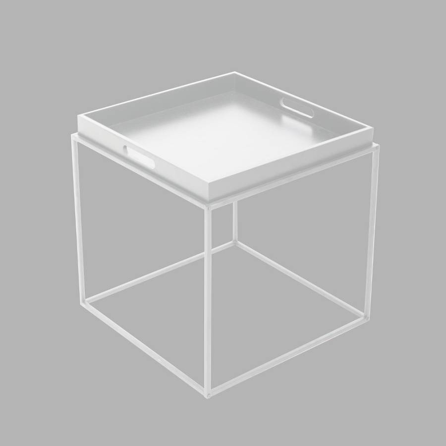 BUTLER SIDE TABLE MDF ΛΑΚΑΡΙΣΤΟ ΛΕΥΚΟ MDF ΛΑΚΑΡΙΣΤΟ 45x45x45