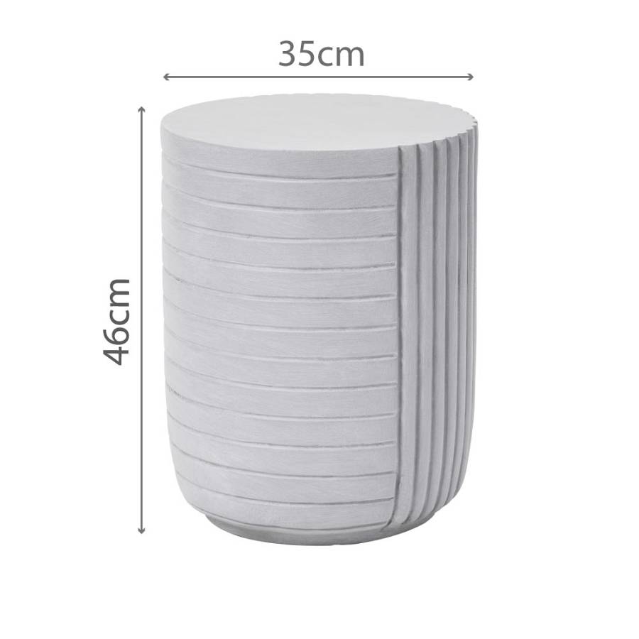 GEOMETRICAL 2 SIDE TABLE ΛΕΥΚΟ 35x35x46