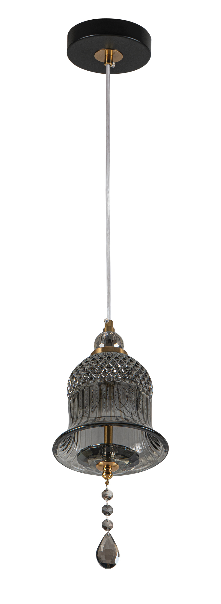 PDC 723-1 CR ΓΥΑΛΙΝΗ ΚΑΜΠΑΝΑ ΧΡΩΜΙΟ LED-5W  ΜΕ ΔΙΑΚΟΣΜΗΤΙΚΟ ΚΡΥΣΤΑΛΛΟ