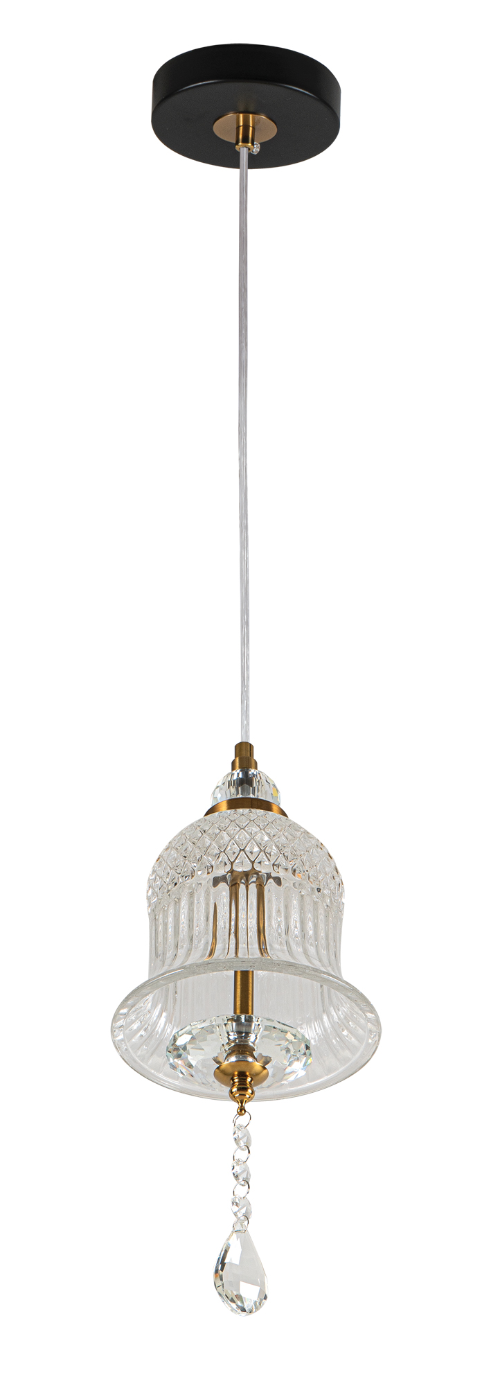 PDC 723-1 TR ΓΥΑΛΙΝΗ ΚΑΜΠΑΝΑ LED-5W  ΜΕ ΔΙΑΚΟΣΜΗΤΙΚΟ ΚΡΥΣΤΑΛΛΟ