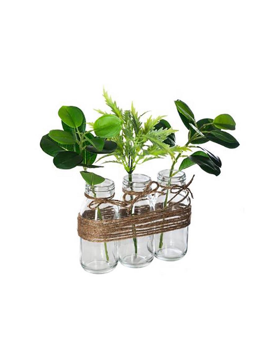 Βάζο σωλήνας Χ3 με πρασινάδα