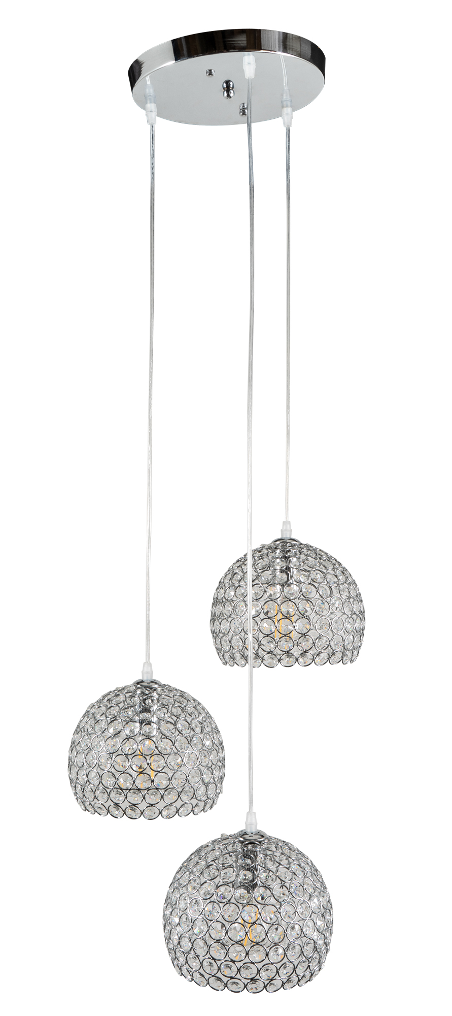 PDC 3461-3 ΡΟΖΕΤΑ  ΝΙΚΕΛ 3/Φ ΗΜΙΣΦΑΙΡΙΑ ΜΕ ΚΡΥΣΤΑΛΑΚΙΑ 3ΧΕ27