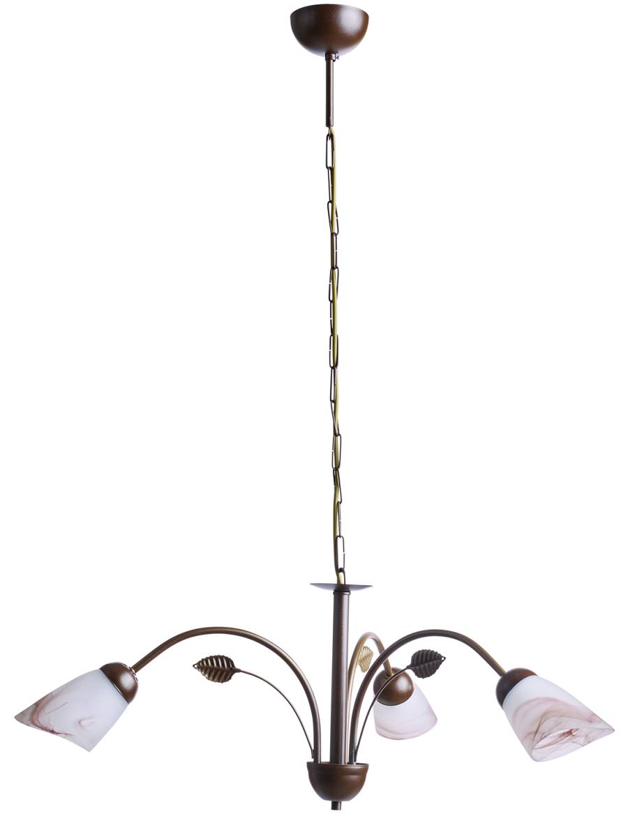 Φωτιστικό Πολύφωτο 3φ Μέταλλο καφέ/Γυαλί Ε14