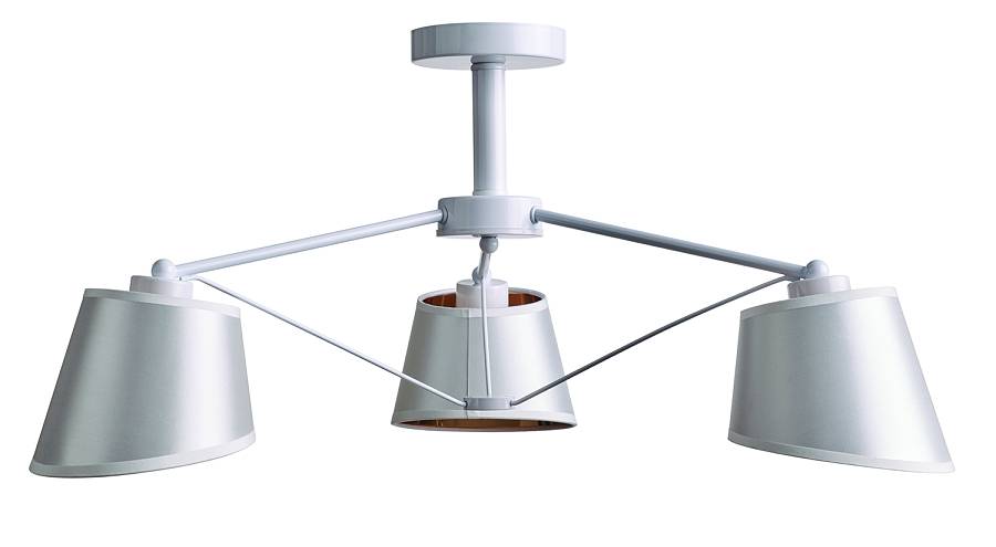 Φωτιστικό Πολύφωτο 3φ Μέταλλο/Αμπαζούρ λευκό Ε27