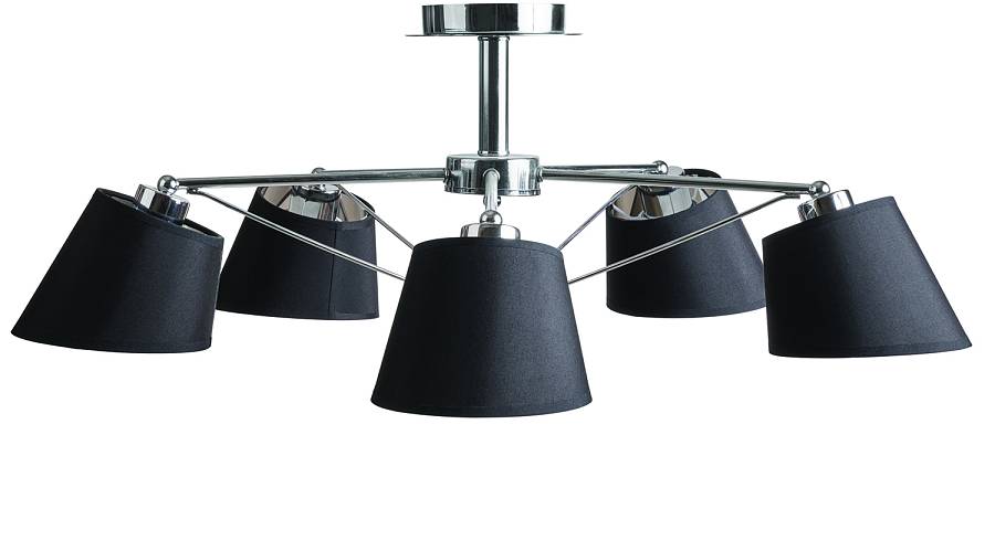 Φωτιστικό Πολύφωτο 5φ Μέταλλο/Αμπαζούρ χρώμιο Ε27