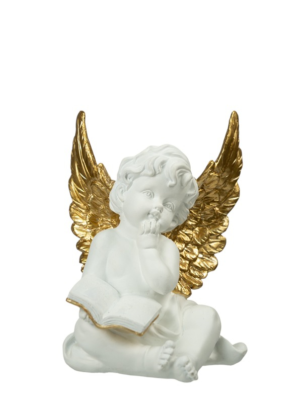 ΧΡΙΣΤΟΥΓΕΝΝΙΑΤΙΚΟΣ ΠΟΛΥΕΣΤΕΡΙΚΟΣ ΑΓΓΕΛΟΣΛΕΥΚΟΣ ΜΕ ΧΡΥΣΑ ΦΤΕΡΑ 12,5Χ12Χ17ΕΚ