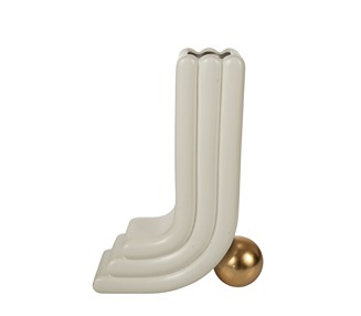 ΚΕΡΑΜΙΚΟ ΒΑΖΟ ΜΟΝΤΕΡΝΟ ΓΡΑΜΜΕΣ ΛΕΥΚΟ ΜΑΤ ΜΕ ΜΠΑΛΑ ΧΡΥΣΗ 25Χ10Χ34,5ΕΚ