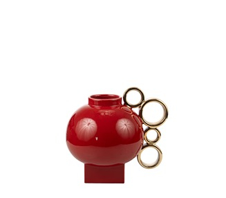 ΚΕΡΑΜΙΚΟ ΒΑΖΟ ΜΠΟΡΝΤΟ ΜΕ ΧΡΥΣΟΥΣ ΚΥΚΛΟΥΣ  24,5Χ19Χ22,5ΕΚ