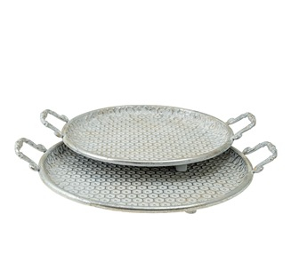 ΜΕΤΑΛΛΙΚΕΣ ΠΙΑΤΕΛΛΕΣ ΑΣΗΜΙ ΑΣΠΡΕΣ  ΣΕΤ 2 ΤΕΜΑΧΑ 53Χ43,5Χ8,5ΕΚ ΚΑΙ 48,5Χ38,5Χ8,5ΕΚ