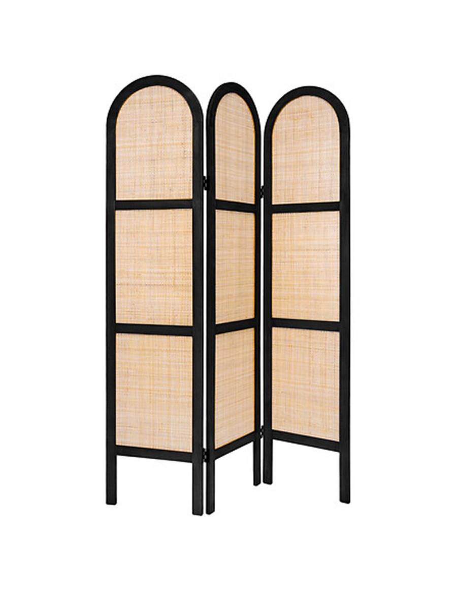 Παραβάν ξύλ.μαύρο με ψάθα 120x170cm