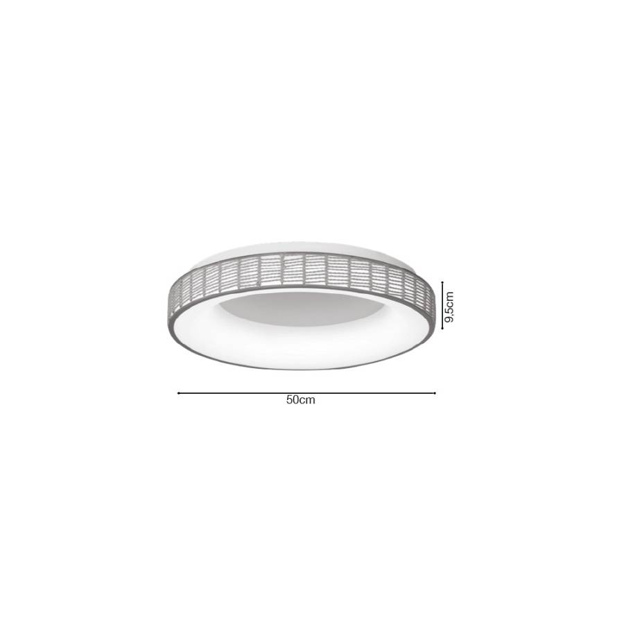Inlight Πλαφονιέρα Οροφής LED από σχοινί 3CCT, 25W D:50x9,5cm (42042)