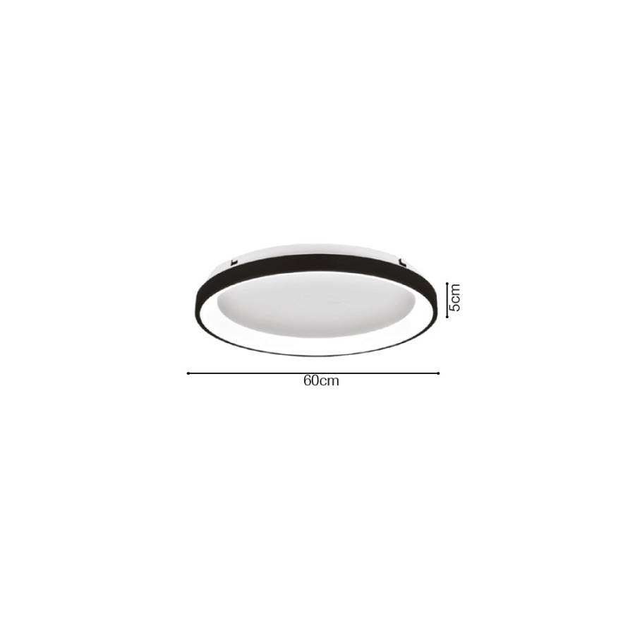 Inlight Πλαφονιέρα οροφής LED 28W 3CCT από μαύρο μέταλλο και ακρυλικό D:60x5cm (42044-B-Black)