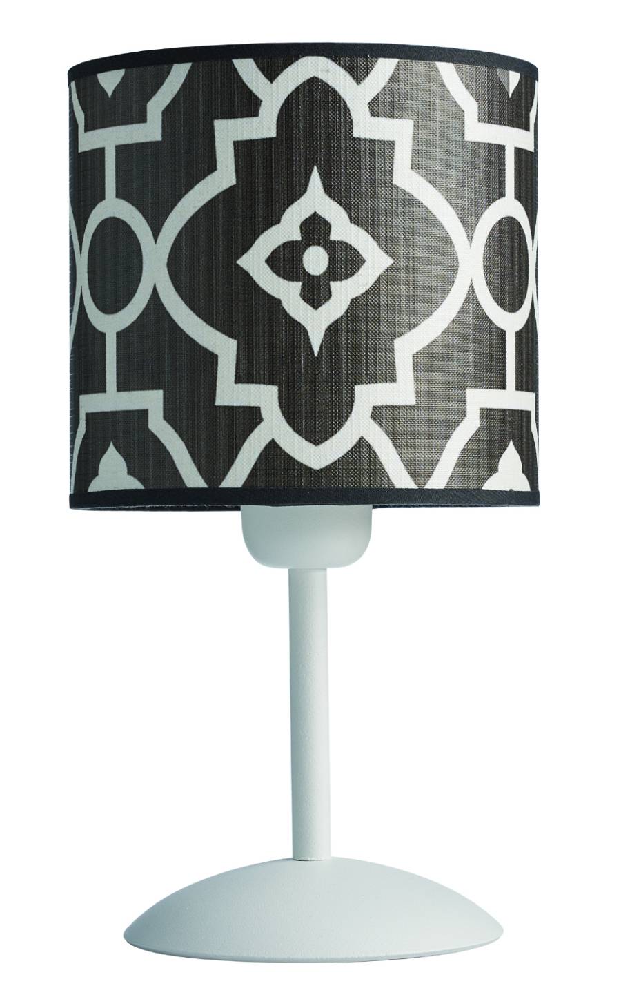 Φωτιστικό Πορτατίφ μέταλλο/αμπαζούρ γκρί/λευκό Ε27 Φ15