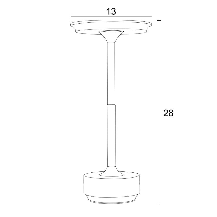 Φωτιστικό επαναφορτιζόμενο Led 3w 3CCT Dimmable μαύρο ματ