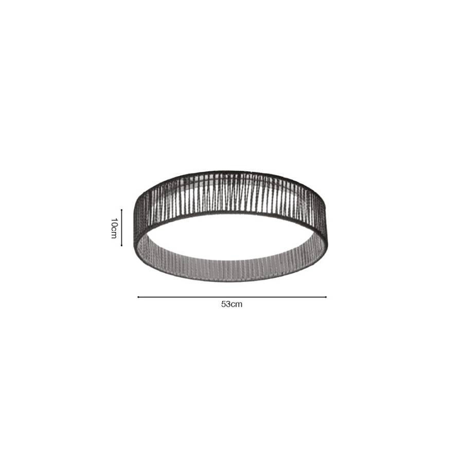 Inlight Πλαφονιέρα οροφής LED 45W 3CCT (by switch on base) από σχοινί και ακρυλικό D:53cm (42039-A)