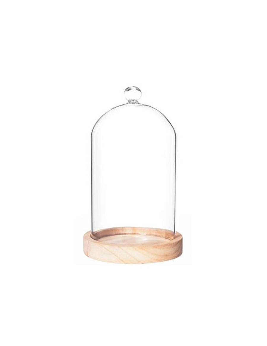 Καμπάνα γυαλ.με ξύλ.βάση 11Χ19