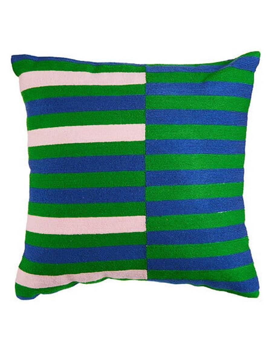 Μαξιλάρι πράσινο/ριγες 40x40 cm