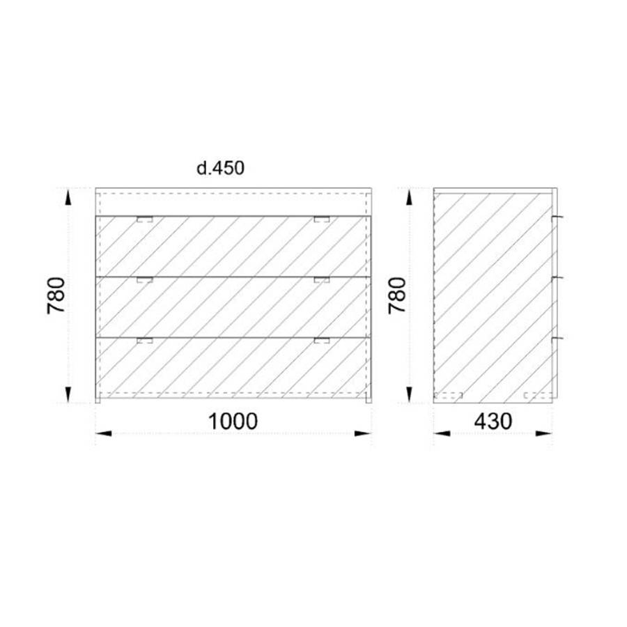 MY BOX ΣΥΡΤΑΡΙΕΡΑ 3ΣΥΡΤΑΡΙΑ SONOMA ΣΚΟΥΡΟ ΛΕΥΚΟ HIGH GLOSS 105x45xH78cm