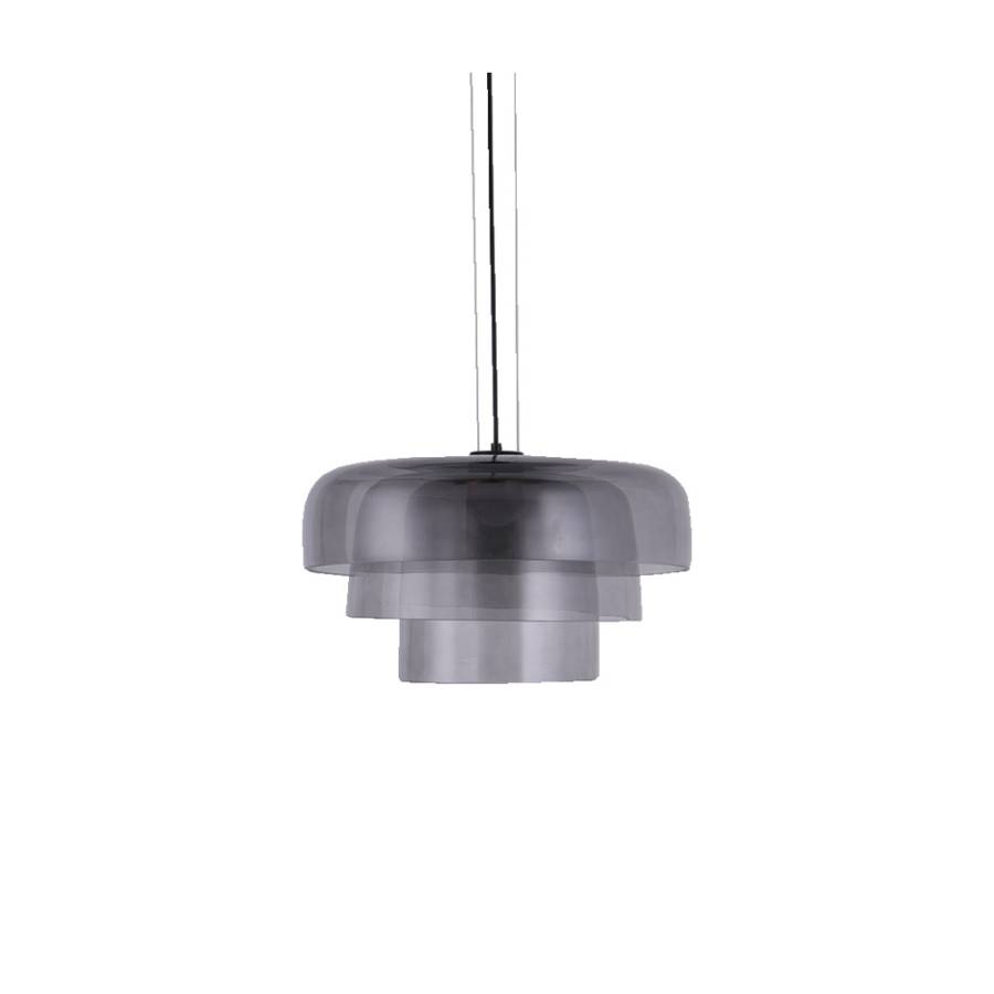 Inlight Κρεμαστό Φωτιστικό LED 12W 3CCT απο φιμέ γυαλί D:42x23cm (4068-Smoky)