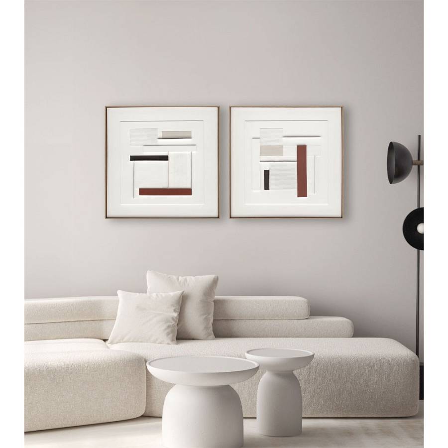 RORTER ΠΙΝΑΚΑΣ ΔΙΑΚΟΣΜΗΣΗΣ 80x80x5 ΚΑΜΒΑΣ ΛΕΥΚΟ ΜΠΕΖ TERRACOTTA ΜΑΥΡΟ ΞΥΛΟ ΦΥΣΙΚΟ