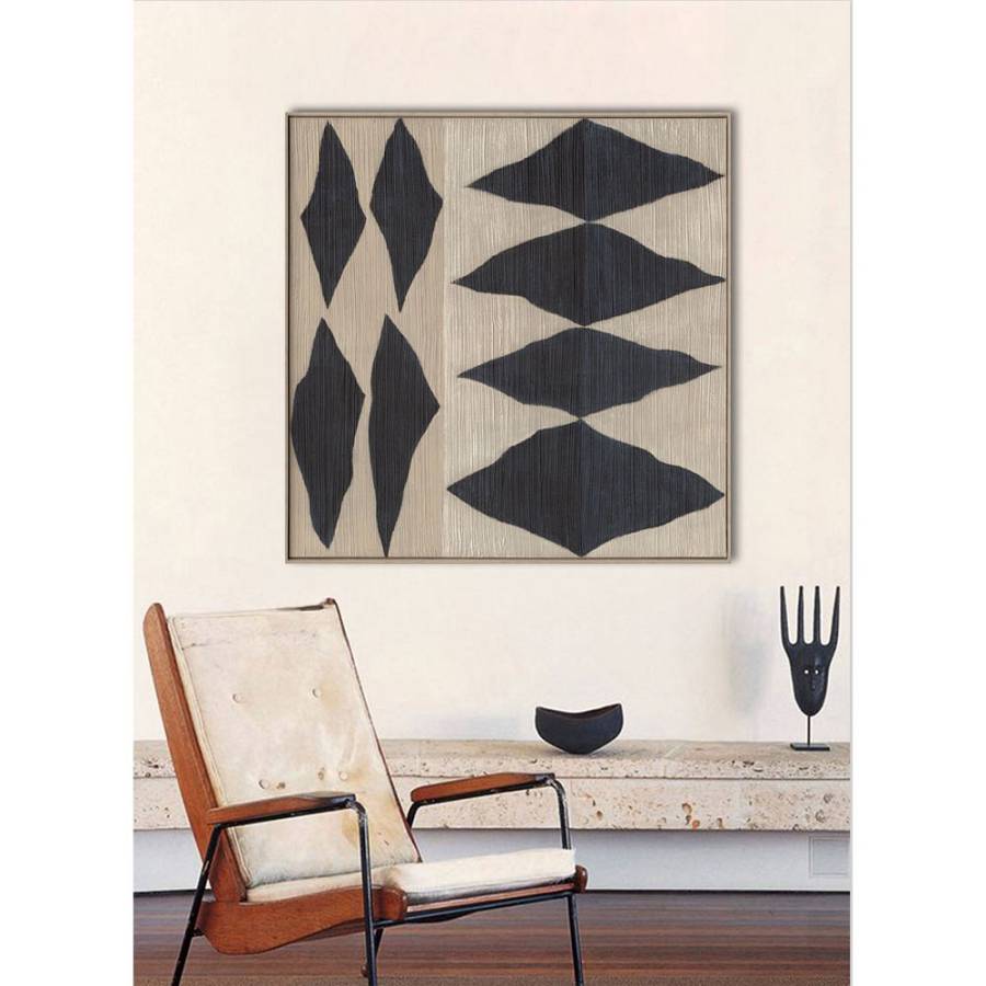 SHAYE ΠΙΝΑΚΑΣ ΔΙΑΚΟΣΜΗΣΗΣ 100x100x5 ΚΑΜΒΑΣ ΜΠΕΖ ΜΠΛΕ ΞΥΛΟ ΦΥΣΙΚΟ