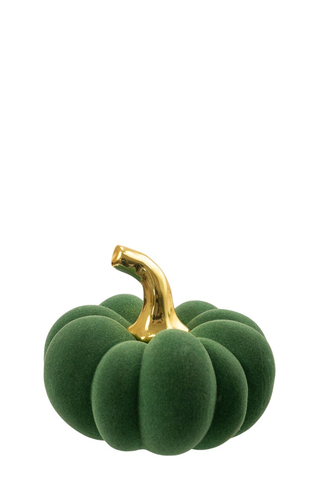 ΚΕΡΑΜΙΚΗ ΚΟΛΟΚΥΘΑ ΚΕΡΑΜΙΚΗ ΒΕΛΟΥΔΙΝΗ ΠΡΑΣΙΝΗ ΜΕ ΧΡΥΣΟ ΚΟΤΣΑΝΙ 14,5Χ14,5Χ11,5ΕΚ