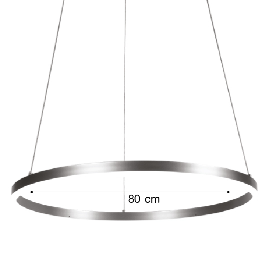 Inlight Κρεμαστό φωτιστικό LED 36W 3CCT (by switch on base) D:80cm (6095-AB-Silver)