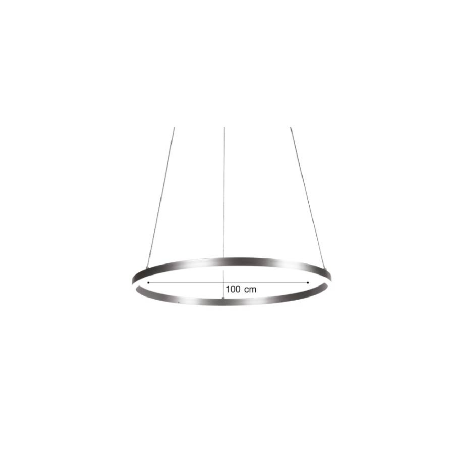 Inlight Κρεμαστό φωτιστικό LED 45W 3CCT (by switch on base) D:100cm (6095-AA-Silver)