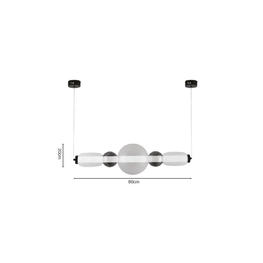 Inlight Κρεμαστό φωτιστικό LED 50W από γυαλί D:80x20cm (4078-Smoky)