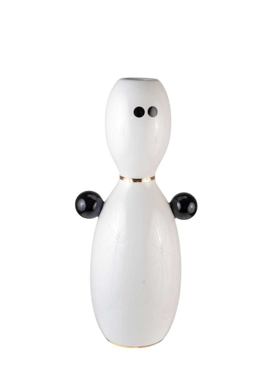 ΚΕΡΑΜΙΚΟ ΒΑΖΟ ΑΝΘΡΩΠΑΚΙ ΛΕΥΚΟ ΜΑΥΡΙ ΜΕ ΧΡΥΣΟ 14Χ11Χ30,5ΕΚ