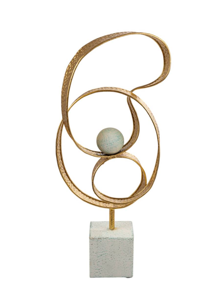 ΜΕΤΑΛΛΙΚΟ ΔΙΑΚΟΣΜΙΤΗΚΟ ΧΡΥΣΟ ΜΕ ΜΠΑΛΛΑ ΑΣΠΡΗ ΚΑΙ ΒΑΣΗ 18Χ9Χ45ΕΚ