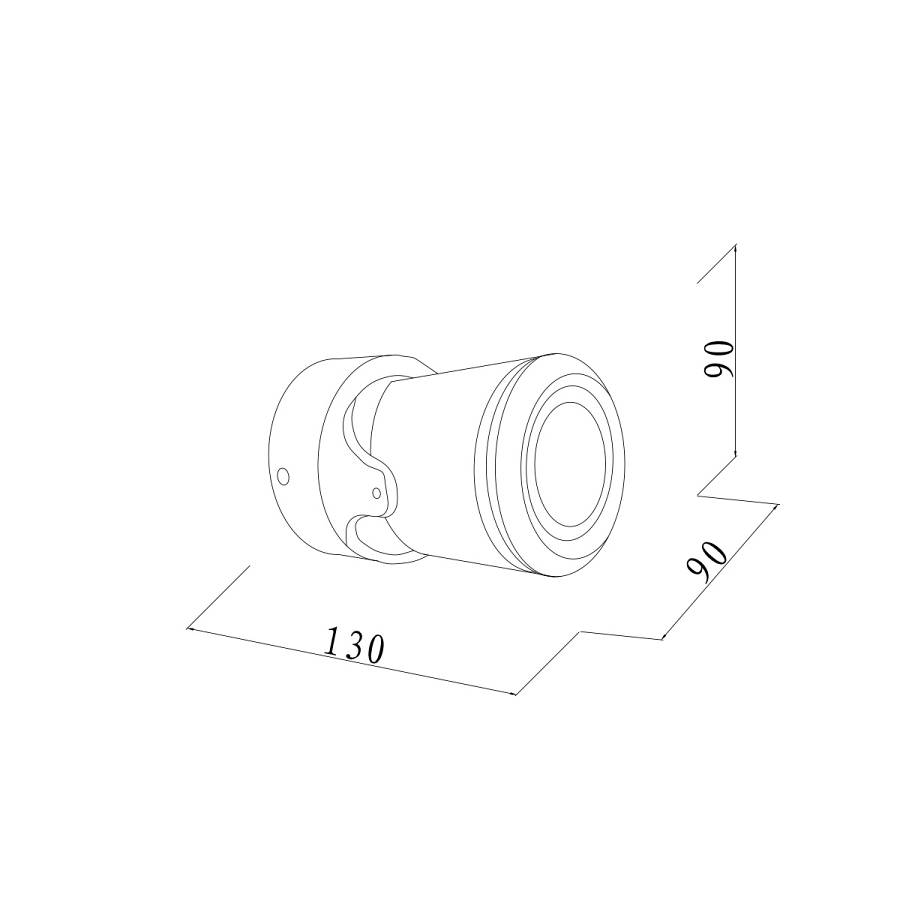 it-Lighting Crescent 1xGU10 Outdoor Spot Grey D:90x90x130mm (80206034)