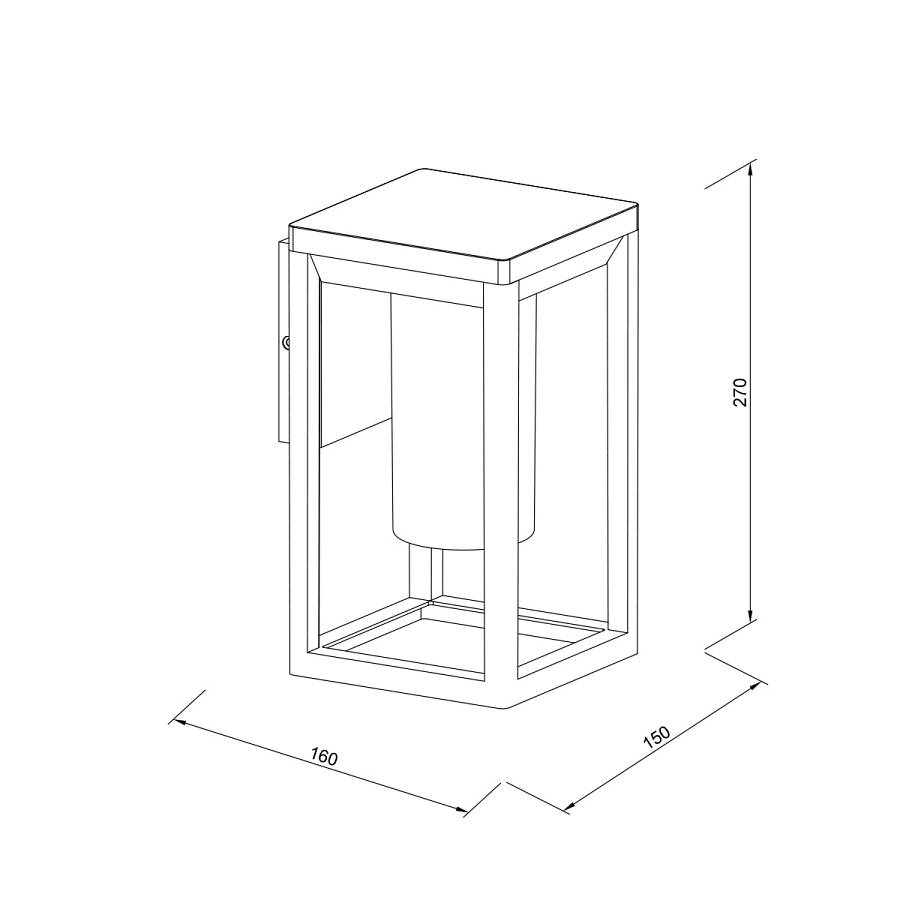 it-Lighting Annie Outdoor Wall Lamp Black 1xE27 D:150x160x270mm (80206114)