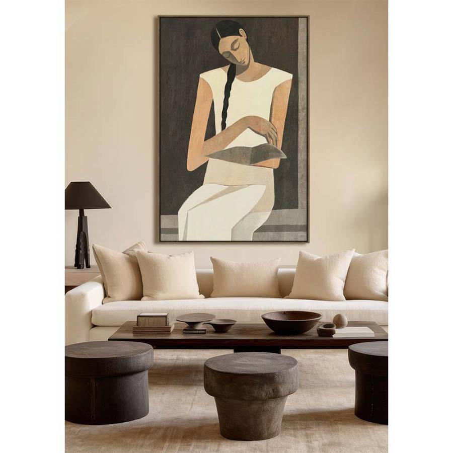 SERENITY A ΠΙΝΑΚΑΣ ΔΙΑΚΟΣΜΗΤΙΚΟΣ ΜΕ ΚΟΡΝΙΖΑ 80x120x4 ΚΑΜΒΑΣ ΜΠΕΖ ΚΑΦΕ PP