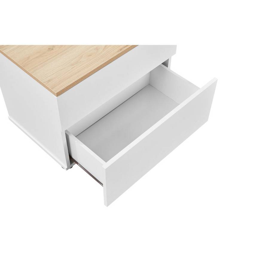 LUCIDO ΚΟΜΟΔΙΝΟ 2ΣΥΡΤΑΡΙΑ ΛΕΥΚΟ OAK ΦΥΣΙΚΟ 58x39x44.5