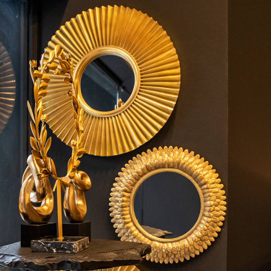 SOL ΚΑΘΡΕΠΤΗΣ ΤΟΙΧΟΥ 50x50x3.5 POLYRESIN ΧΡΥΣΟ ANTIQUE