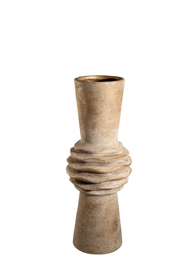 ΚΕΡΑΜΙΚΟ ΒΑΖΟ ΜΠΕΖ ΧΡΥΣΟ 13Χ13Χ35,5ΕΚ