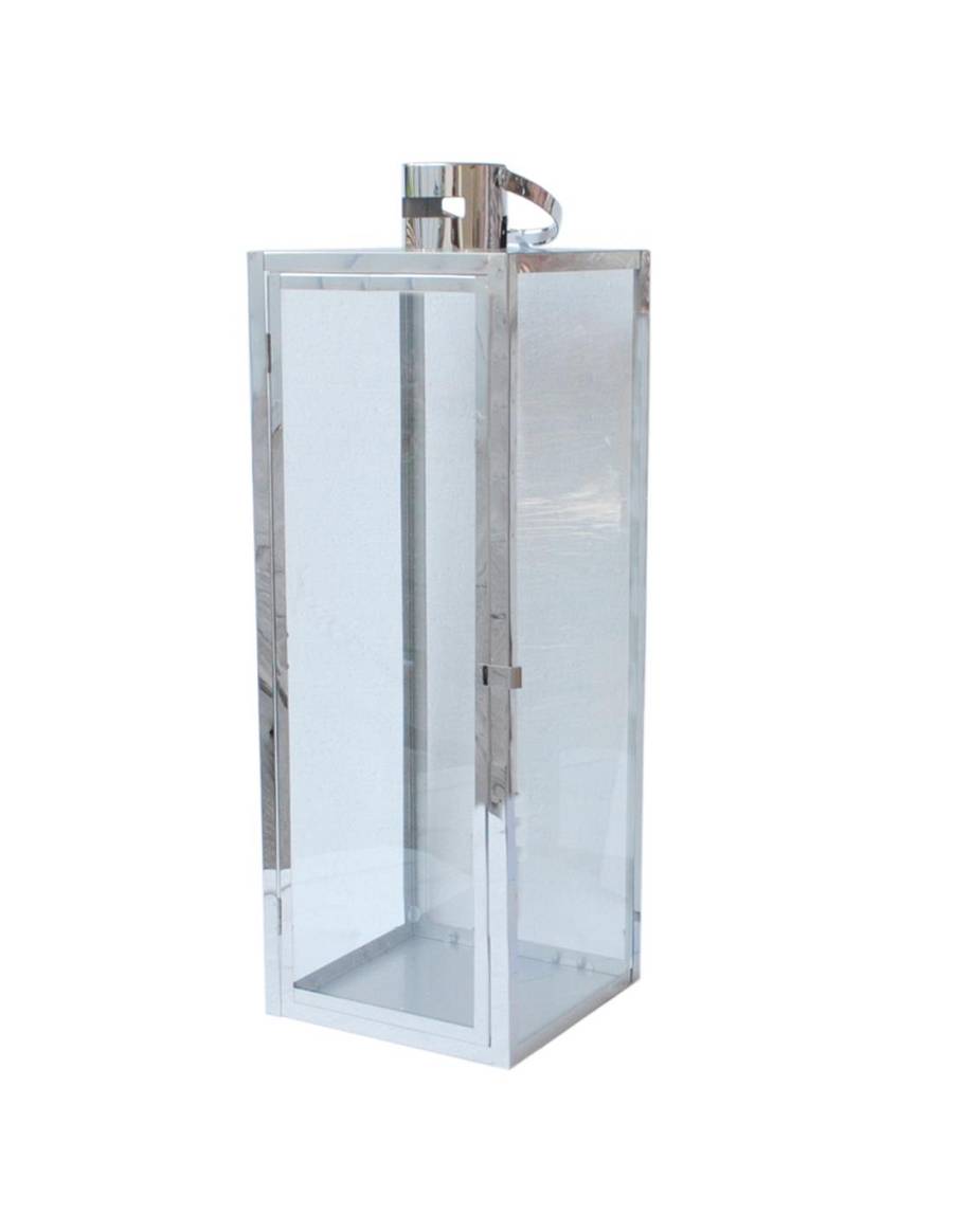 Φανάρι ασημί αν.ατσάλι 22X22X65.5cm