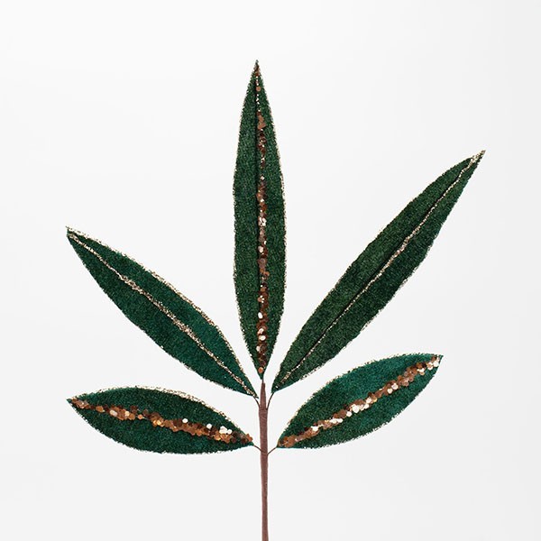 ΚΛΑΔΙ ΜΕ ΣΜΑΡΑΓΔΙ ΦΥΛΛΑ ΚΑΙ ΣΑΜΠΑΝΙ ΛΕΠΤΟΜΕΡΕΙΕΣ, 55cm