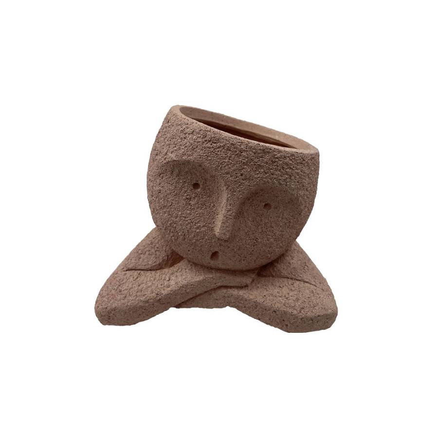 POLYFACE ΒΑΖΟ 18x13x15cm POLYRESIN TERRACOTTA