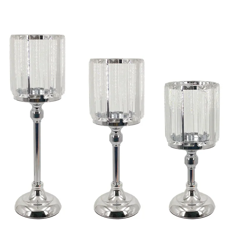 ΚΗΡΟΠΗΓΕΙΑ ΣΕΤ/3 ΜΕΤΑΛΛΙΚA ΧΡΥΣΟ/ΛΕΥΚΟ ΔΙΣΚΟΠΟΤΗΡΟ ΜΕ ΚΡΥΣΤΑΛΛΑ - S:Φ11x25, Μ:Φ11x33, L:Φ11x38cm 6/ΚΙΒ