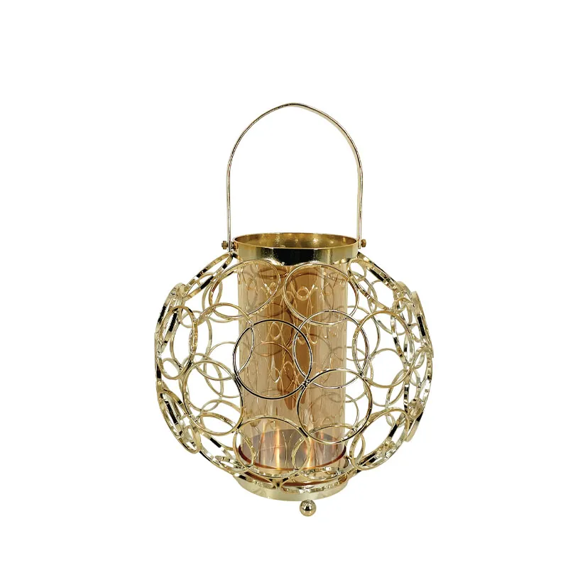 ΚΗΡΟΠΗΓΕΙΟ-ΦΑΝΑΡΙ ΜΕΤΑΛΛΙΚΟ ΧΡΥΣΟ/ΜΕΛΙ ΣΦΑΙΡΑ ΚΥΚΛΩΝ ΜΕΓΑΛΟ ΜΕ ΓΥΑΛΙ - Φ23x23cm 6/ΚΙΒ