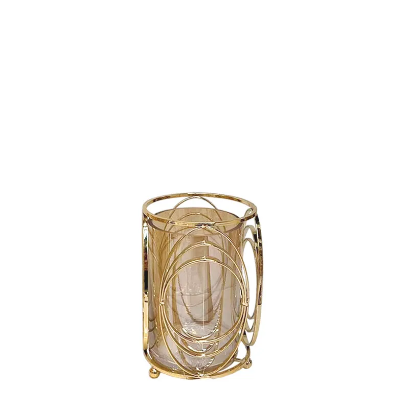 ΚΗΡΟΠΗΓΕΙΟ ΜΕΤΑΛΛΙΚΟ ΧΡΥΣΟ/ΜΕΛΙ ΚΥΛΙΝΔΡΟΣ ME ΟΒΑΛ ΜΙΚΡΟ ΜΕ ΓΥΑΛΙ - Φ12x18cm 24/ΚΙΒ