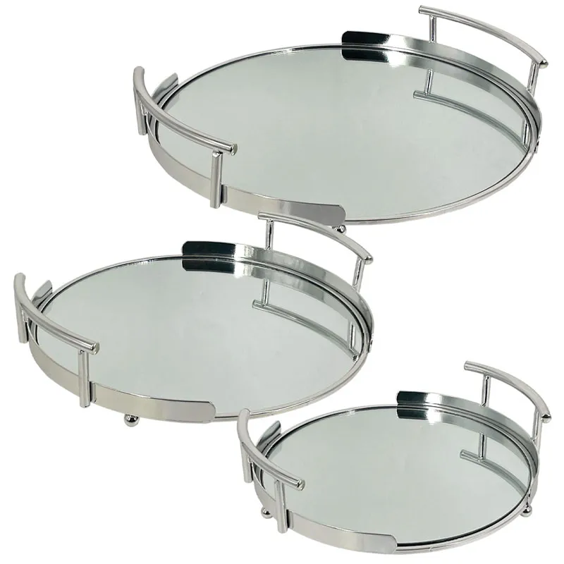 ΔΙΣΚΟΙ ΜΕΤΑΛΛΙΚΟI ΑΣΗΜΙ ΣΕΤ/3 ΣΤΡΟΓΓΥΛΟΙ ΜΕ ΚΑΘΡΕΦΤΗ & ΧΕΡΟΥΛΙΑ - S:25, M:30, L:35cm 4/ΚΙΒ