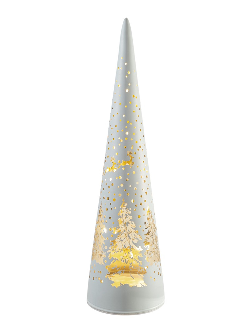 ΓΥΑΛΙΝΟ ΔΕΝΤΡΟ ΛΕΥΚΟ ΧΡΥΣΟ ΜΕ LED 8,5X8,5X30EK