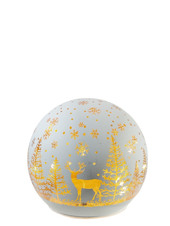 ΓΥΑΛΙΝΗ ΜΠΑΛΑ ΛΕΥΚΗ ΜΕ LED 12Χ12Χ11,5EK