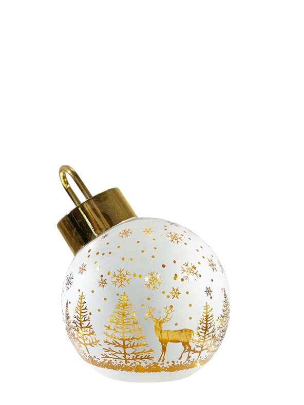 ΓΥΑΛΙΝΗ ΜΠΑΛΑ ΛΕΥΚΗ ΜΕ LED ΚΑΙ ΚΑΠΑΚΙ 12Χ14ΕΚ